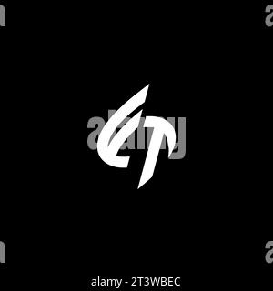 FT monogram esport logo design with cool shape concept in vector Stock Vector