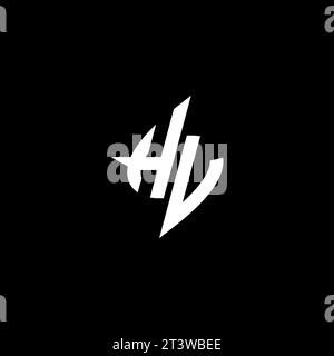 HV monogram esport logo design with cool shape concept in vector Stock Vector