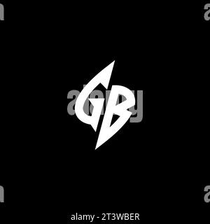 GB monogram esport logo design with cool shape concept in vector Stock Vector