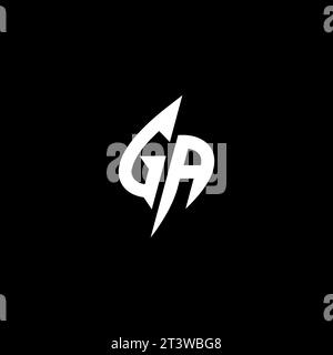 GA monogram esport logo design with cool shape concept in vector Stock Vector