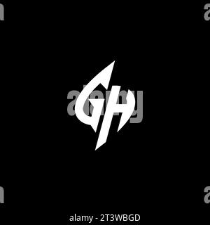 GH monogram esport logo design with cool shape concept in vector Stock Vector
