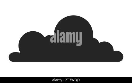 Filled cloud shape black and white 2D line cartoon object Stock Vector