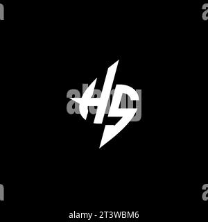 HS monogram esport logo design with cool shape concept in vector Stock Vector