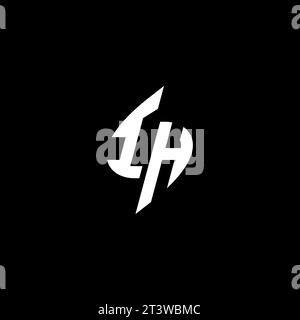 IH monogram esport logo design with cool shape concept in vector Stock Vector
