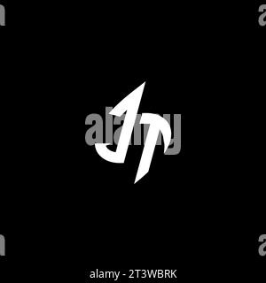 JT monogram esport logo design with cool shape concept in vector Stock Vector