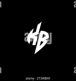 KB monogram esport logo design with cool shape concept in vector Stock Vector