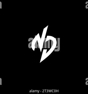 NJ monogram esport logo design with cool shape concept in vector Stock Vector