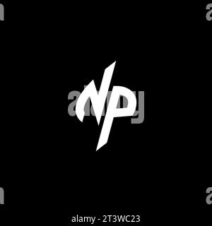 NP monogram esport logo design with cool shape concept in vector Stock Vector