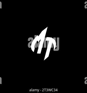 MT monogram esport logo design with cool shape concept in vector Stock Vector