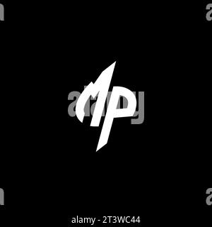 MP monogram esport logo design with cool shape concept in vector Stock Vector