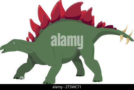 Dinosaur stegosaurus vector illustration - white border Stock Vector ...