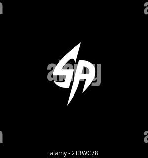 SA monogram esport logo design with cool shape concept in vector Stock Vector