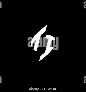TI monogram esport logo design with cool shape concept in vector Stock Vector