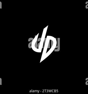 UD monogram esport logo design with cool shape concept in vector Stock Vector