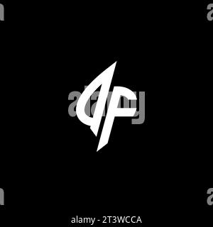 QF monogram esport logo design with cool shape concept in vector Stock Vector