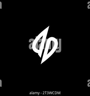 QO monogram esport logo design with cool shape concept in vector Stock Vector
