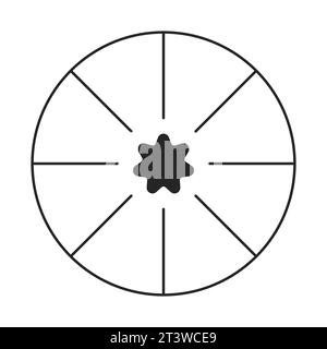 Top view pumpkin ripe black and white 2D line cartoon object Stock Vector