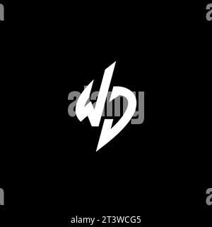 WJ monogram esport logo design with cool shape concept in vector Stock Vector
