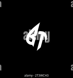 BT monogram esport logo design with cool shape concept in vector Stock Vector