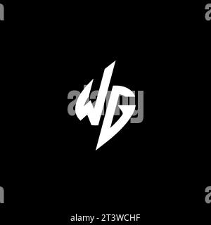 WG monogram esport logo design with cool shape concept in vector Stock Vector
