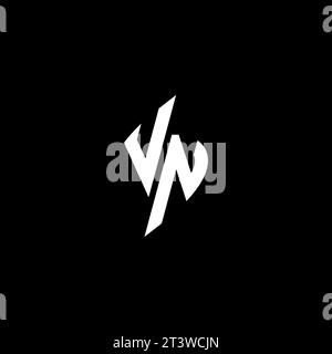 VN monogram esport logo design with cool shape concept in vector Stock Vector