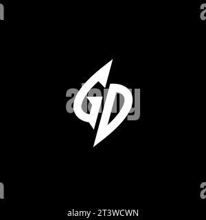 GD monogram esport logo design with cool shape concept in vector Stock Vector