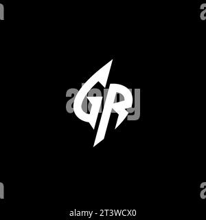 GR monogram esport logo design with cool shape concept in vector Stock Vector