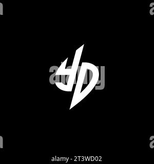 YD monogram esport logo design with cool shape concept in vector Stock Vector