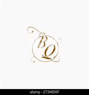 BQ uniquely wedding logo symbol of your marriage and you can use it on your wedding stationary Stock Vector