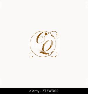 CQ uniquely wedding logo symbol of your marriage and you can use it on your wedding stationary Stock Vector