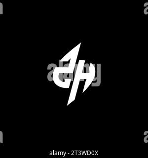 ZH monogram esport logo design with cool shape concept in vector Stock Vector