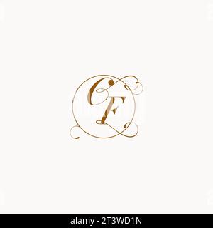 CF uniquely wedding logo symbol of your marriage and you can use it on your wedding stationary Stock Vector