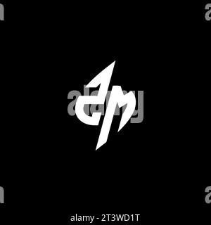 ZM monogram esport logo design with cool shape concept in vector Stock Vector