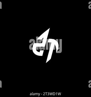 ZT monogram esport logo design with cool shape concept in vector Stock Vector