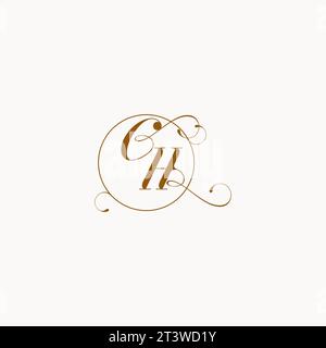 CH uniquely wedding logo symbol of your marriage and you can use it on your wedding stationary Stock Vector