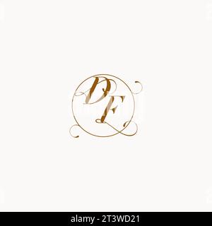 DF uniquely wedding logo symbol of your marriage and you can use it on your wedding stationary Stock Vector