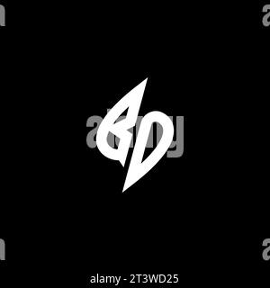 BO monogram esport logo design with cool shape concept in vector Stock Vector