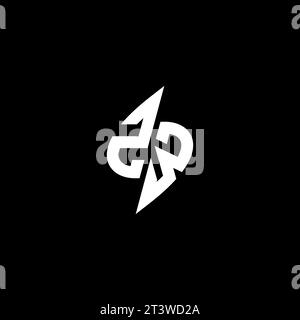 ZW monogram esport logo design with cool shape concept in vector Stock Vector