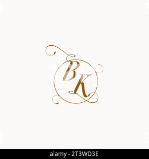 BK uniquely wedding logo symbol of your marriage and you can use it on your wedding stationary Stock Vector