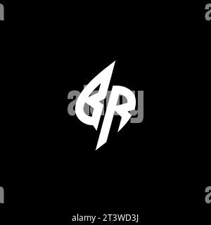 BR monogram esport logo design with cool shape concept in vector Stock Vector