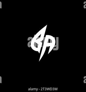 BA monogram esport logo design with cool shape concept in vector Stock Vector