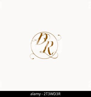 DR uniquely wedding logo symbol of your marriage and you can use it on your wedding stationary Stock Vector