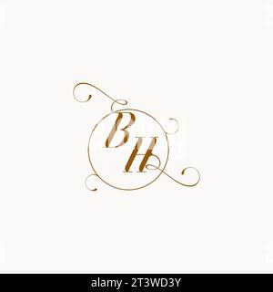 BH uniquely wedding logo symbol of your marriage and you can use it on your wedding stationary Stock Vector