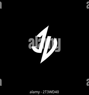 JU monogram esport logo design with cool shape concept in vector Stock Vector