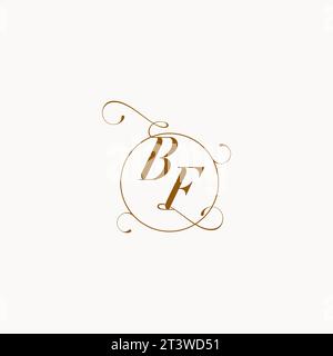 BF uniquely wedding logo symbol of your marriage and you can use it on your wedding stationary Stock Vector