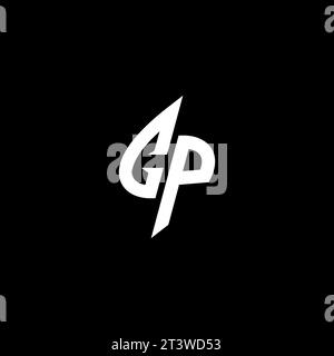 CP monogram esport logo design with cool shape concept in vector Stock Vector