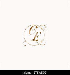 CE uniquely wedding logo symbol of your marriage and you can use it on your wedding stationary Stock Vector