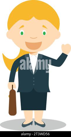 Cute cartoon vector illustration of a businesswoman. Women Professions Series Stock Vector