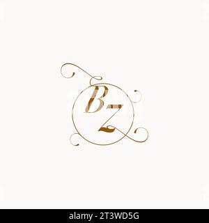 BZ uniquely wedding logo symbol of your marriage and you can use it on your wedding stationary Stock Vector