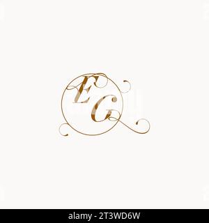EG uniquely wedding logo symbol of your marriage and you can use it on your wedding stationary Stock Vector